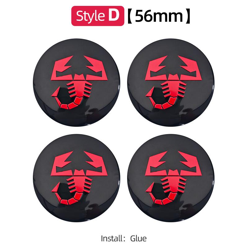 4pcs 56mm 60mm 65mm Car Wheel Center Emblem Hub Caps Stickers For 500 Punto Abarth Stilo Palio Bravo Doblo Aegea Strada