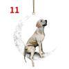 Christmas Decoration Pet Puppy Acrylic Pendant Garland Car Rearview Mirror Dog Hanging Ornaments New Year Tree Home Festoon