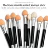 30Pcs/set Nail Art Magic Mirror Powder Applicator Stick Double Head Sponge Stick Eyeshadow Brush Disposable Nose Shadow Stick Makeup Tool