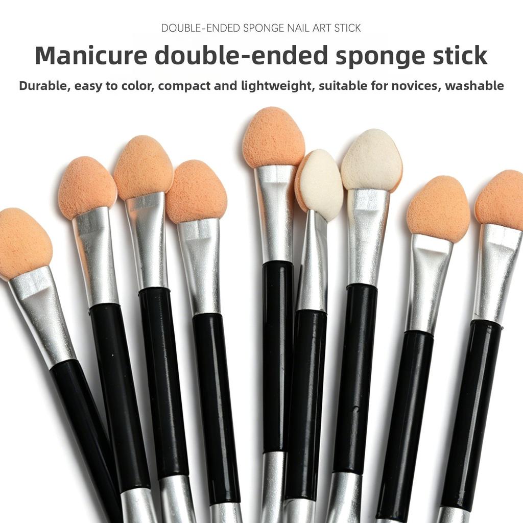 30Pcs/set Nail Art Magic Mirror Powder Applicator Stick Double Head Sponge Stick Eyeshadow Brush Disposable Nose Shadow Stick Makeup Tool