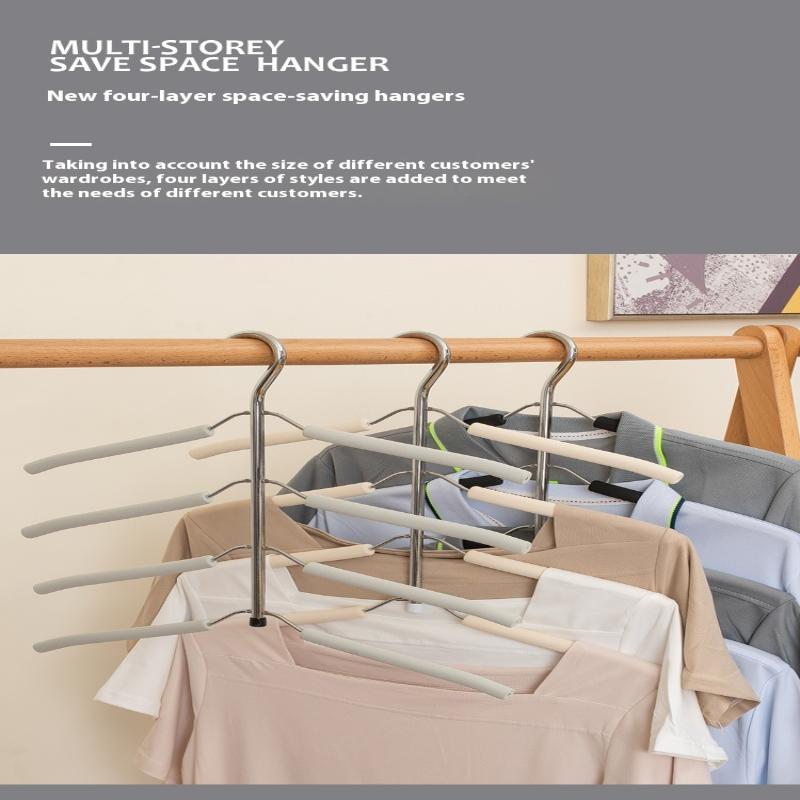 Multi-Layer Clothes Rack Metal Clothes Drying Rack Space Saving Wardrobe Storage Rack