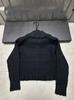 Autumn/Winter 2025 Miu Style Lurex Doll Collar Cardigan - Single-Breasted, Long Sleeve, Loose Fit, Versatile Knit Top