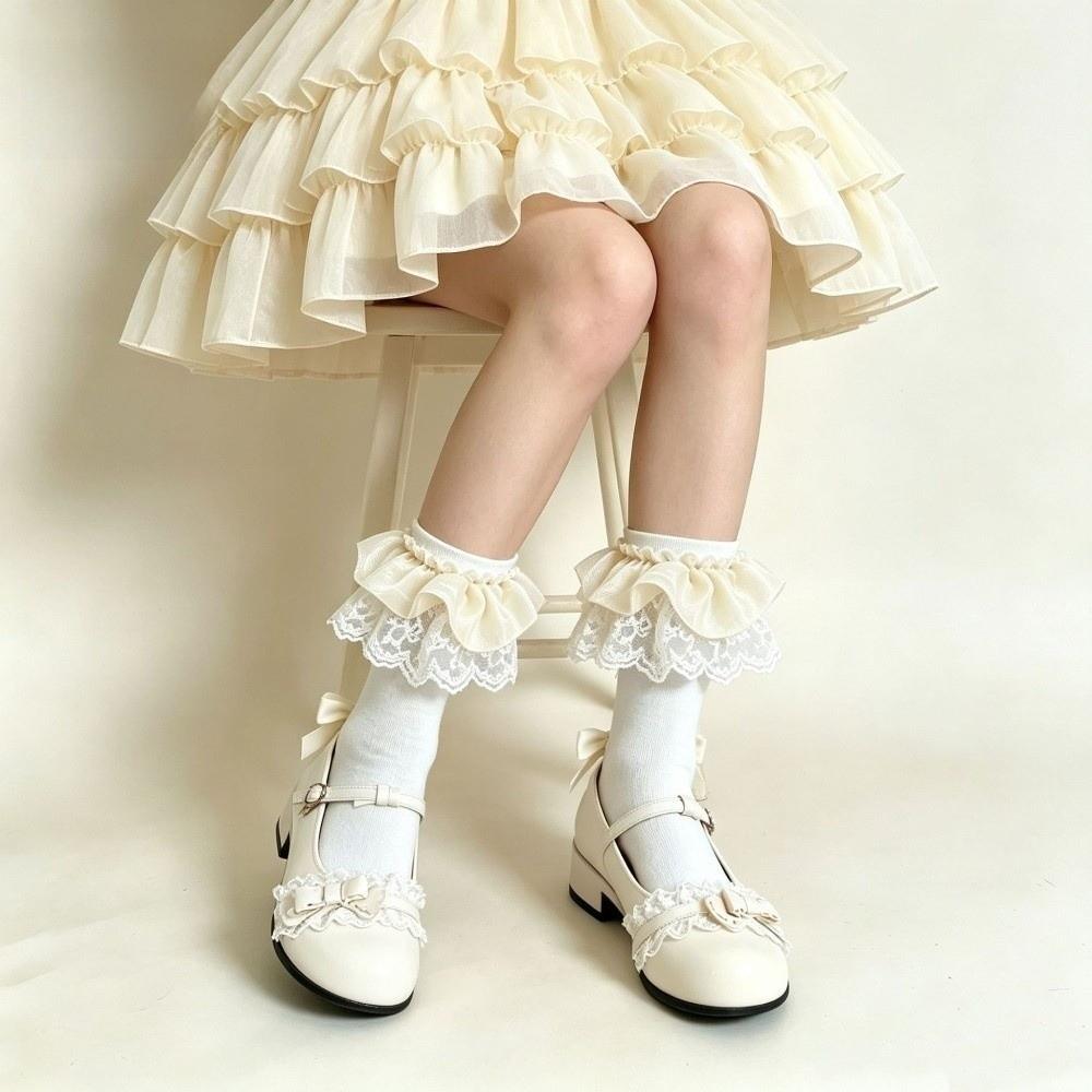 Ruffle Lolita Socks Lolita JK Sweet Girl Sock Cute Women's Mid-calf Socks Students