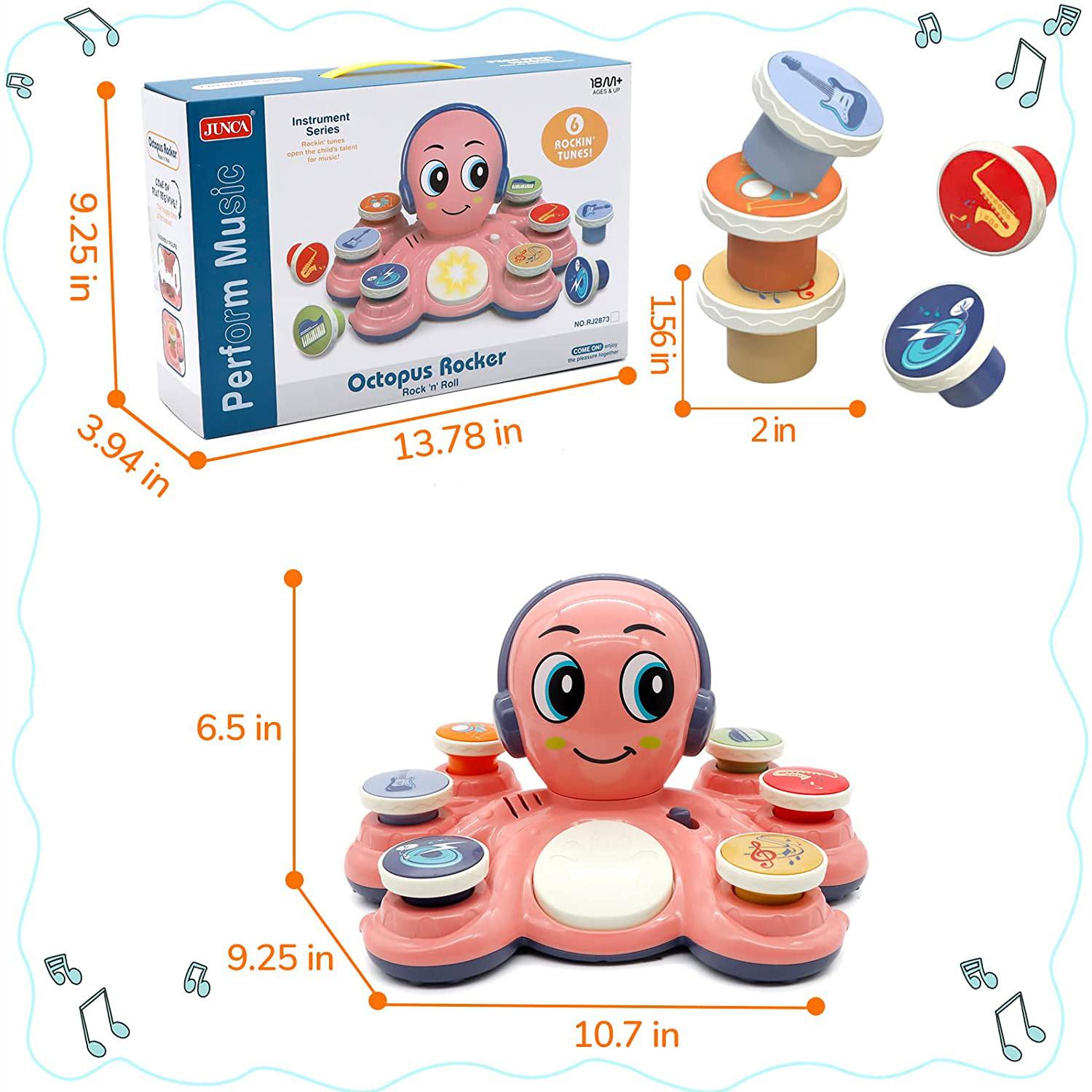 

Игрушка «Детский Эйнштейн», музыкальные игрушки «Осьминог» для малышей, детские игрушки от 18 месяцев, игрушки с музыкальными образовательными инструментами для дошкольников, игрушки Бетховена 27.3x23.5x16.5cm розовый