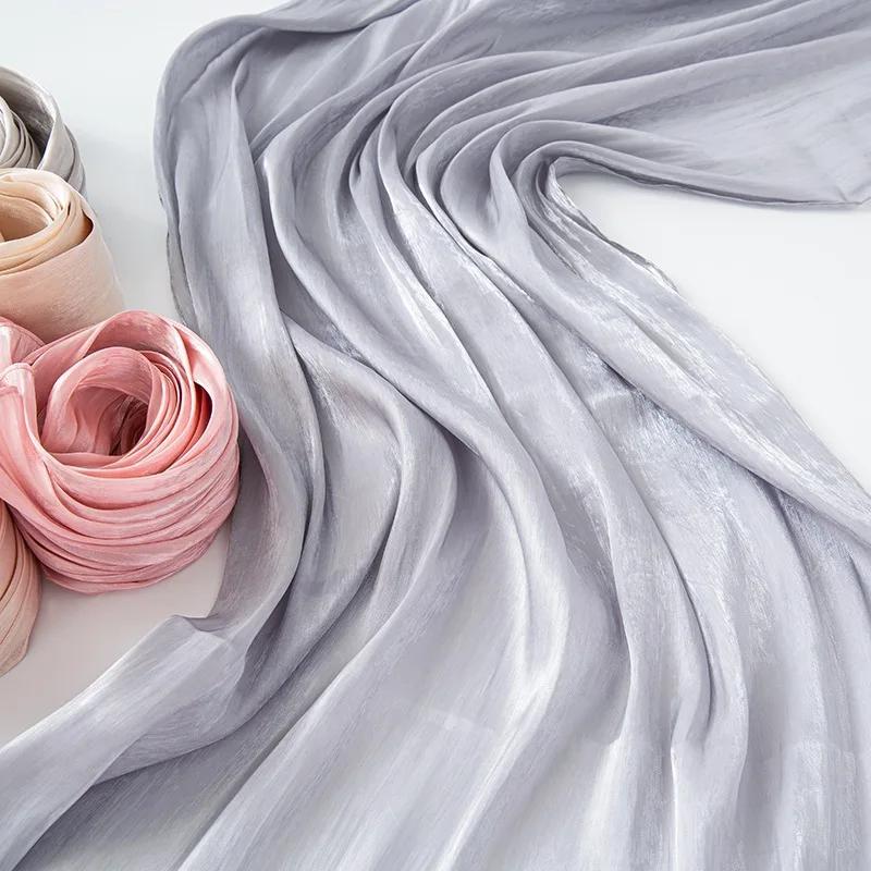 180Cm Solid-Color Headscarves Imitaed Silk Scarves Thin Large Gauze Scarves Travel Sun Protection Shawls Island Silk Scarves