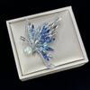 Trendy Gradient Crystal Butterfly Brooch Exquisite Elegant Brooch Pin for Women Ladies Fashion Accessories Jewelry Gift