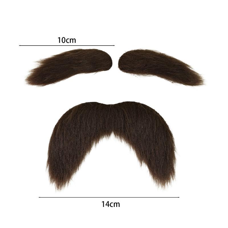 Halloween Fake Beard Eyebrows Set Realistic Plush Fiber Costume Prop  Makeup Funny Party Accessory for Adult Cosplay Dress Up