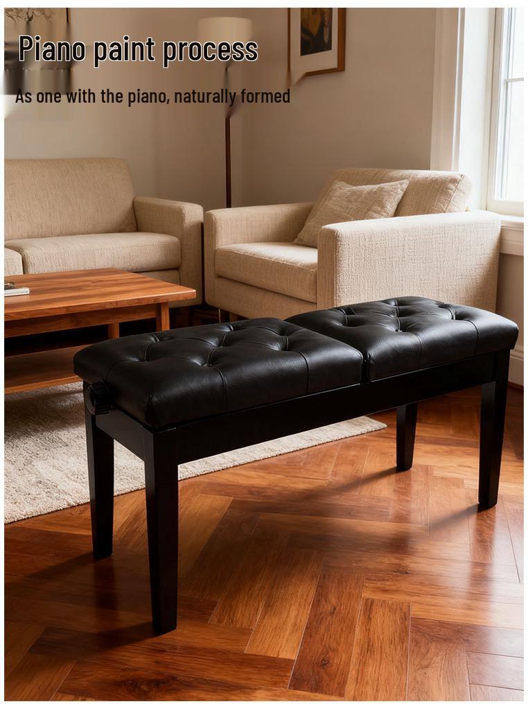 Klavierbank für zwei Personen mit unabhängiger Höhenverstellung und Lackierung