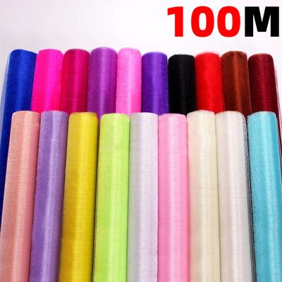 50 cm x 100 m ritininis tiulis permatomas krištolinis organzos ritininis audinys, skirtas vakarėliui dekoruoti vestuves, fotoskambučius, fono rekvizitus scenos dekoravimui