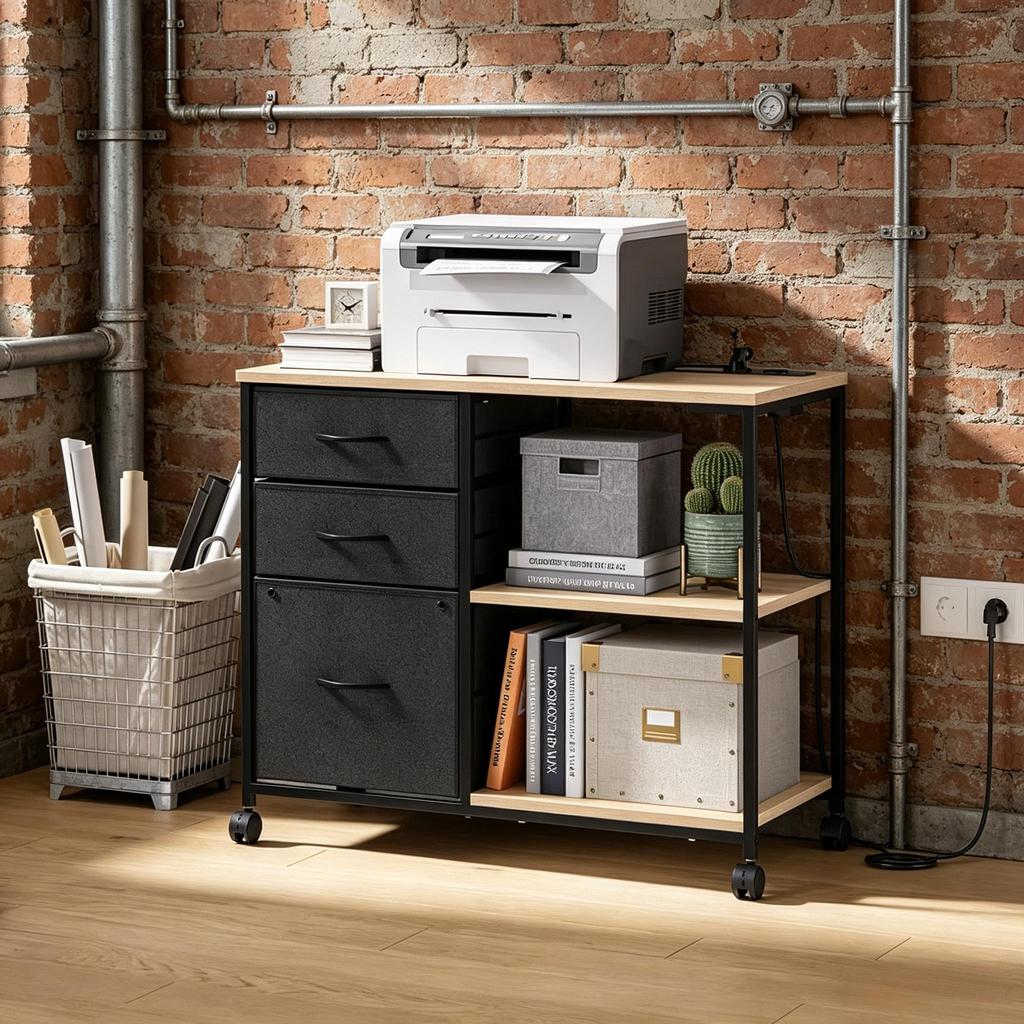 File Cabinet,Rolling Office Storage Unit,Office Side Table(only with file cabinet)