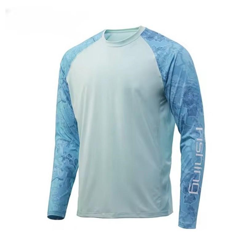 Anti-ultraviolet Long-sleeved Round-neck Fishing Clothes Outdoor Sports Quick-drying Light Breathable