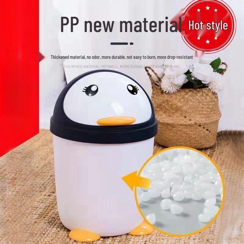 Cute Large Capacity Trash Can with Lid for Bedroom, Kitchen, Bathroom, and Dorm