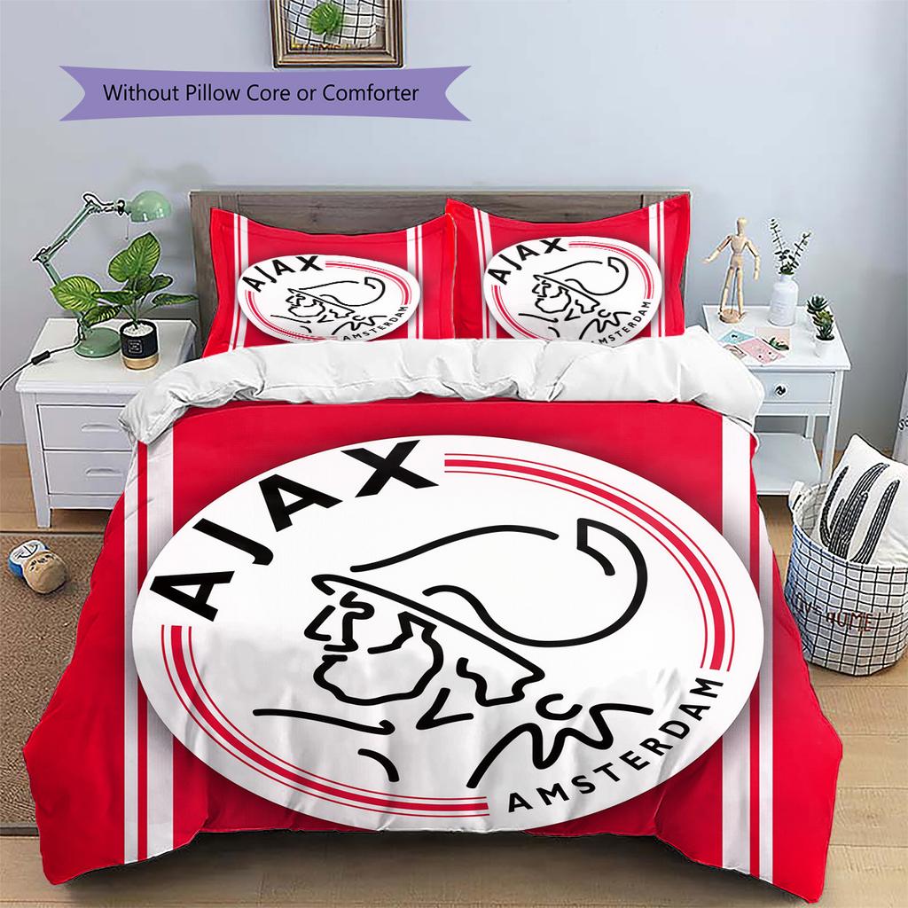 AFC Ajax Set Copripiumino con Fantasia Decorazione per la Casa Regalo (1 * copripiumino + 2 * federe senza imbottitura)