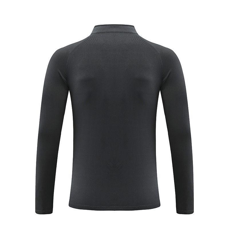 2024 Men's Quick-Dry Long Sleeve Thumbhole Sports T-shirt - Windproof, Half-Zip Running & Fitness Top for Spring/Autumn.