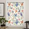 Flowers Birds Watercolors Leaves Sheer Curtains for Kids Bedroom Living Room Voile Window Curtains Tulle Drapes