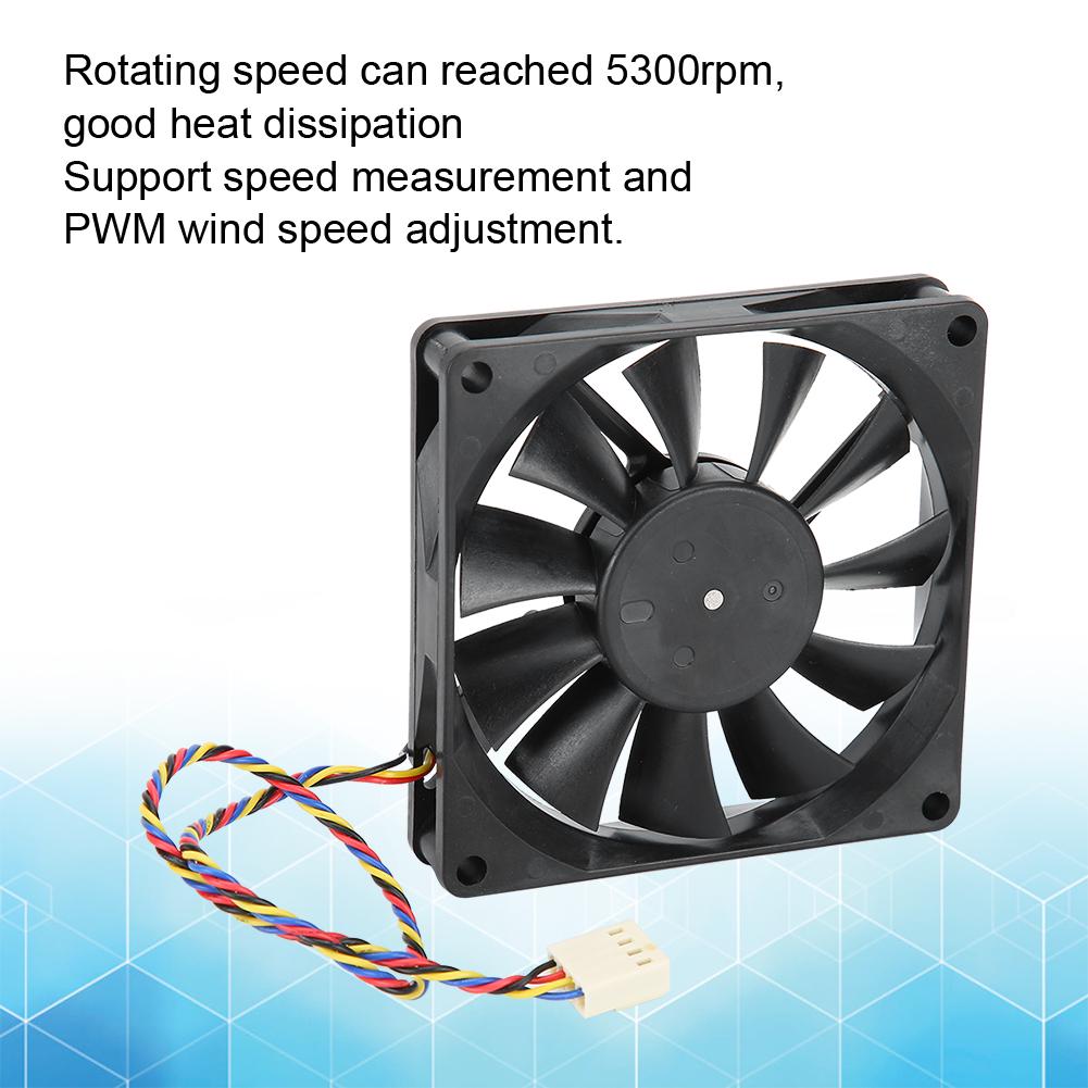 8cm 12V 0.50A 5300rpm Cooling Fan 4 Wires PWM Temperature Control Cooler for Mainframe Box
