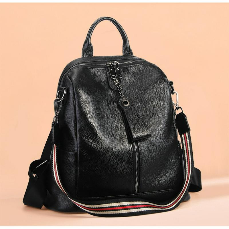 Women's Fashionable and Versatile Leather Backpack, Top Layer Cowhide, High-end Feel, Large Capacity Backpack for Women