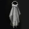 Handmade Vine Bridal Wreath Veil Headwear Features 3D Floral Accent Lightweight Comfort for Extended Wedding Wear