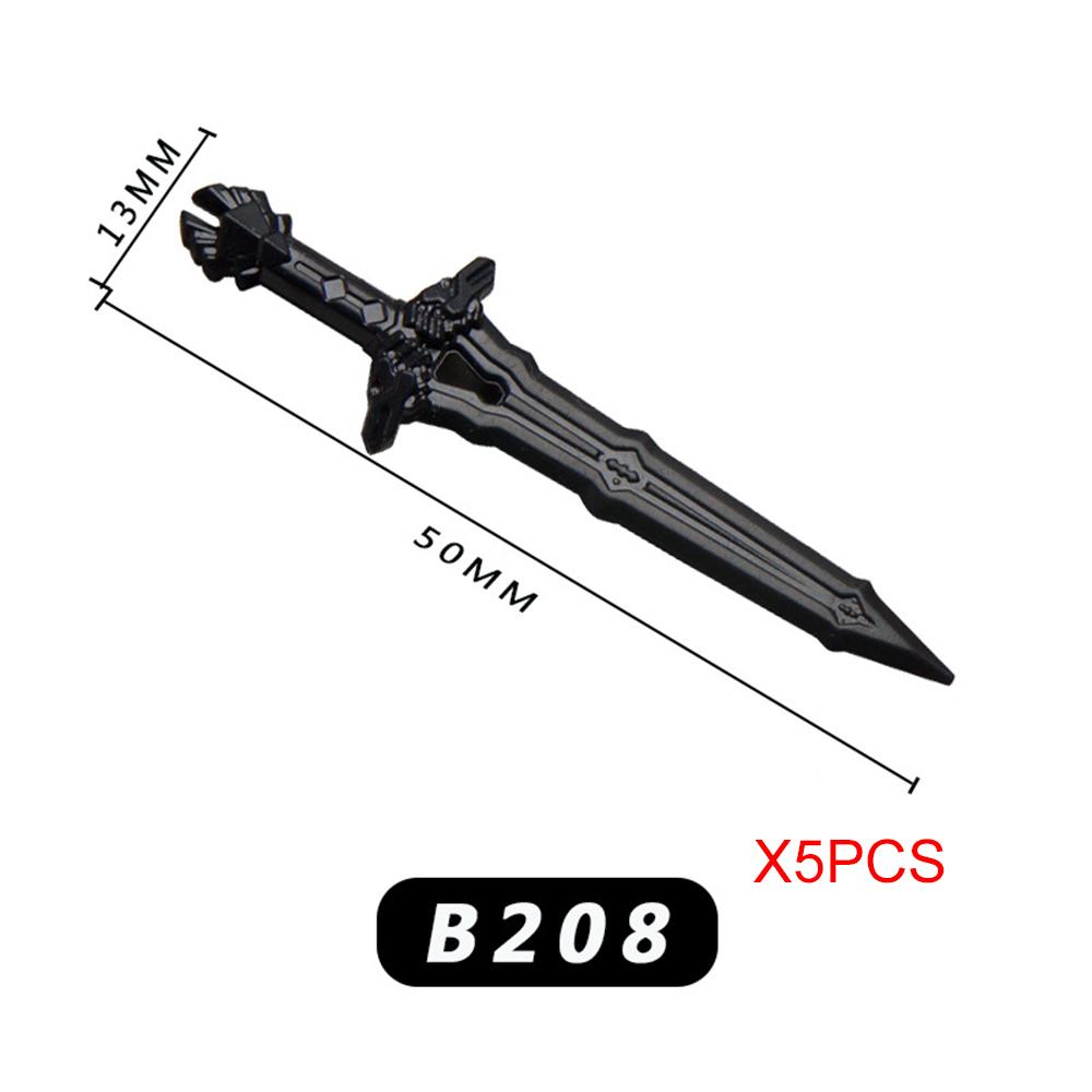 MOC Medieval Weapons Building Blocks Army Soldiers Figures Military Accessories Knife Sword DIY Bricks Toys For Children