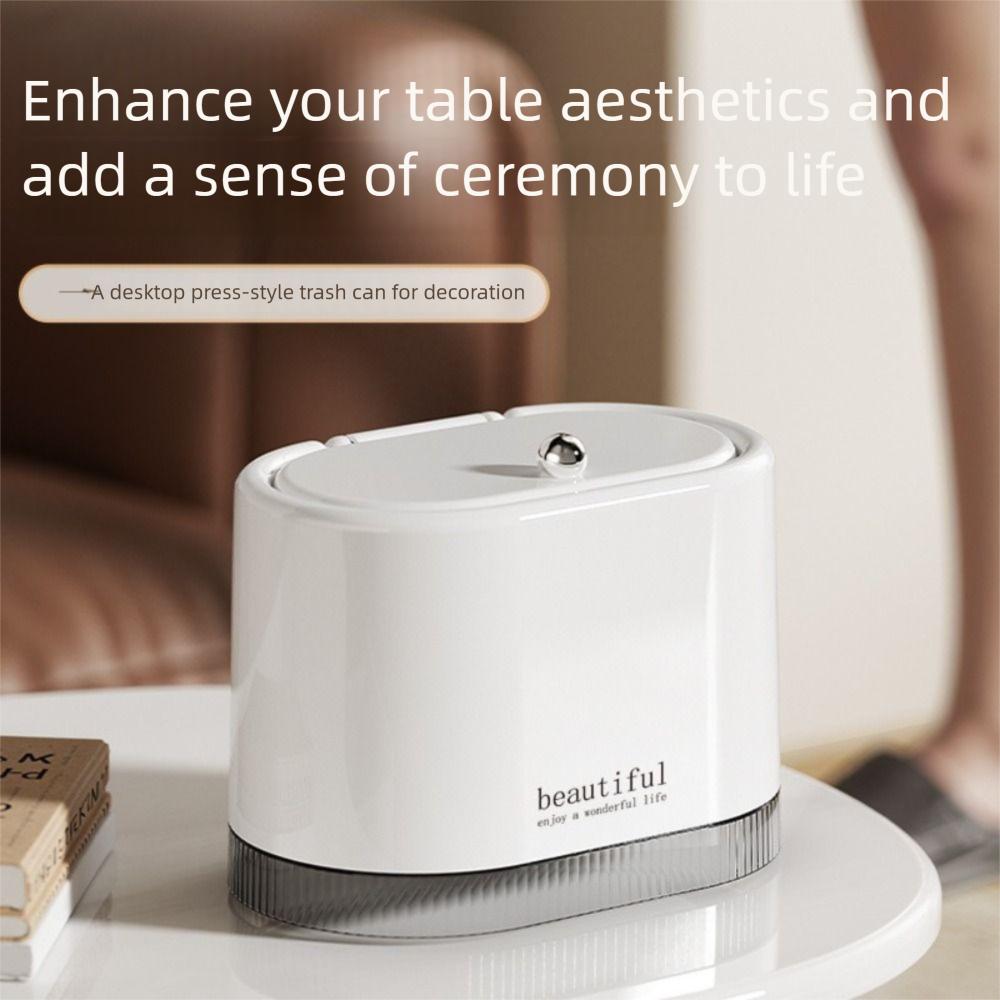 Press Style Desktop Storage Box Dustproof Desktop Trash Can Desktop Garbage Bin Desktop Ornaments