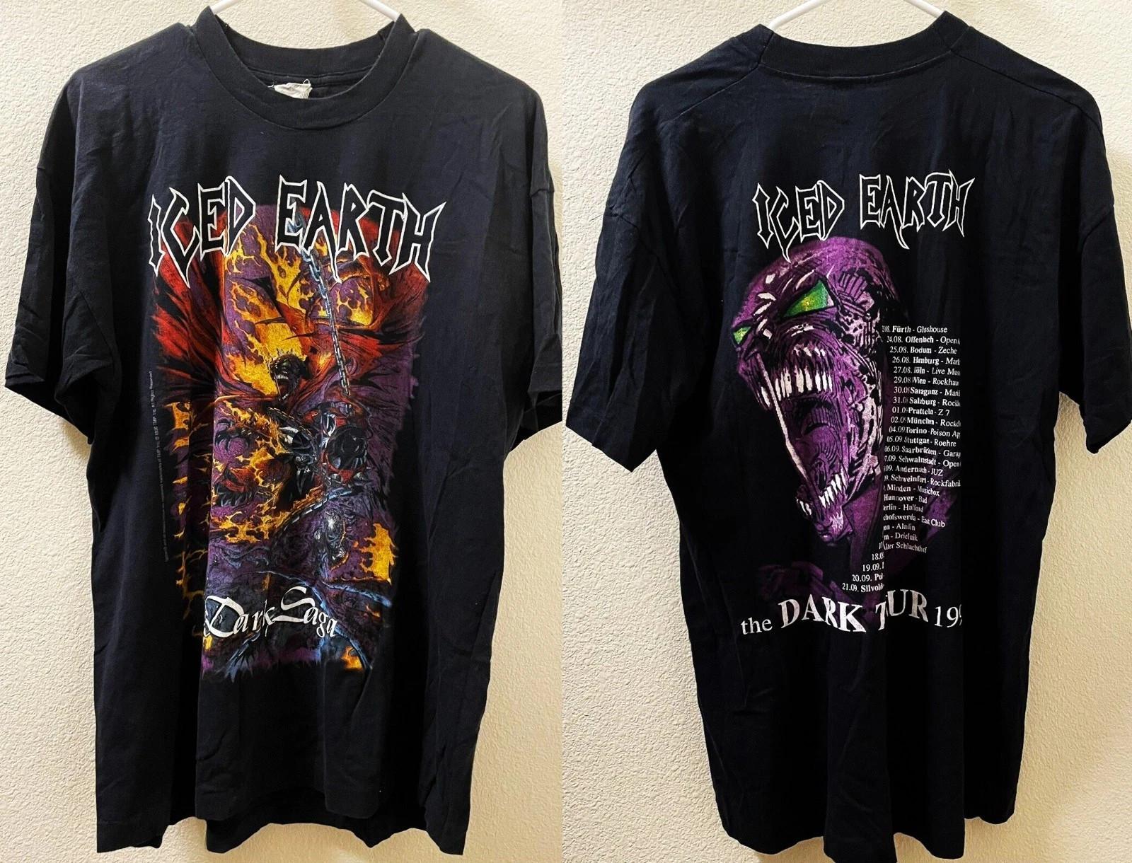 

1990’s Vintage Iced Earth Dark Saga Spawn Tour Unisex All Size Shirt Unisex T-Shirt XXXL