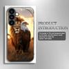 Lion Eagle Pattern Tempered Glass Phone Case Suitable for Samsung Galaxy S26 S25 S24 S22 S21 S20 FE/Ultra/Plus Scratch Resistant