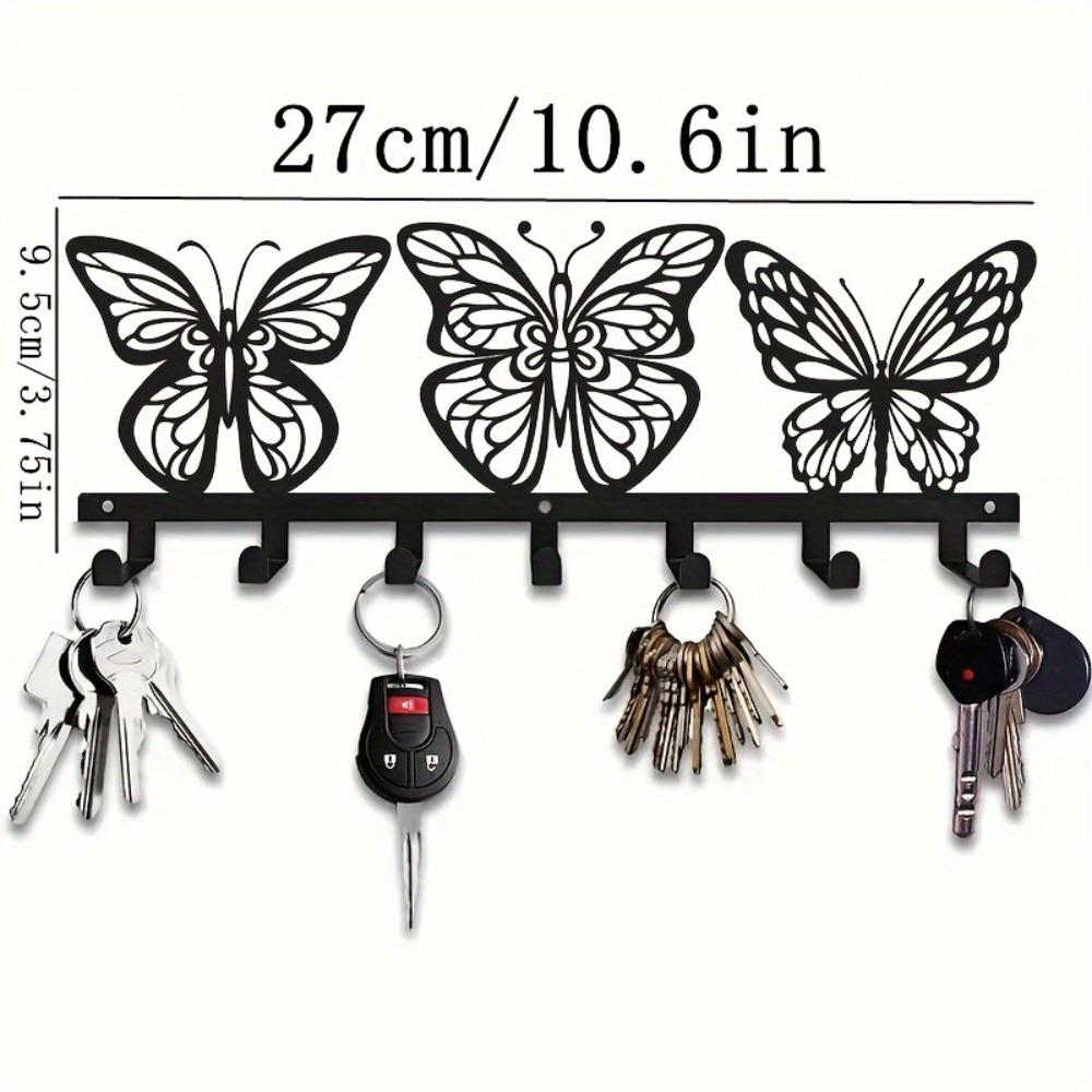 Modern Metal Butterfly Key Holder Vintage Wall Mount Entryway Organizer Holiday Home Decor Gift