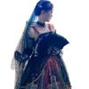 Chinese Feather Folding Fan with Pendant Wedding Dance Fan Cosplay Props Decor