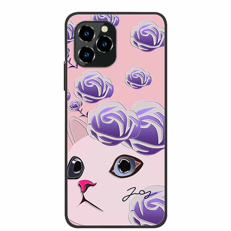 For Oukitel C21 Pro Case Luxury 3D Blossom Emboss Silicone Phone Case For C21pro Shockproof Coque Relief Flowers Funda Capa