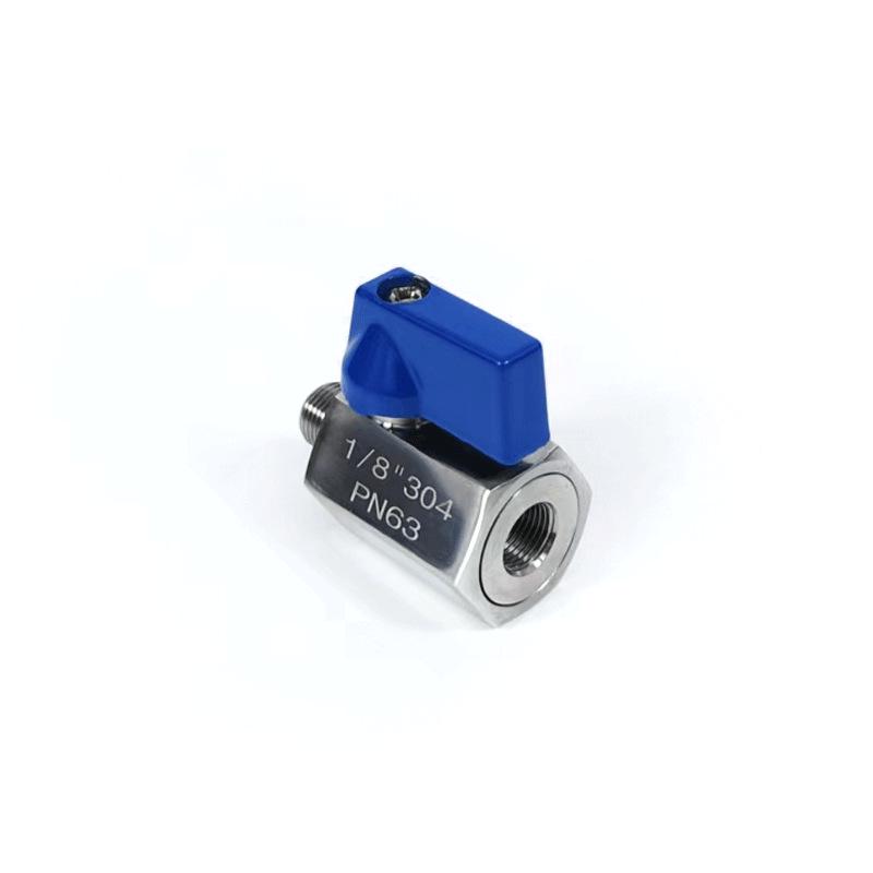 304 Stainless Steel Mini Ball Valve: Male To Female Thread, 4-Point/2-Point Switch.