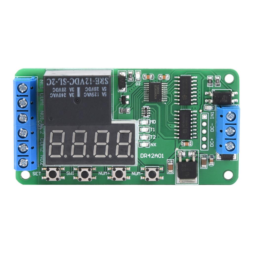 12V Zweikanal Multifunktionales DPDT Verzögerungszeitrelais Zeitschalter DR42A01