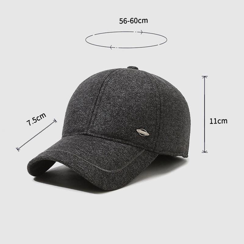 Baseballmütze für Herren, Herbst und Winter, für den Außenbereich, warme Ohrenschutzmütze für ältere Menschen