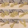 1pcs Vintage Chinese Knot Buttons Gold Lace Trim Clasps for Cheongsam Decor, Dance Dress, DIY Sewing Accessory