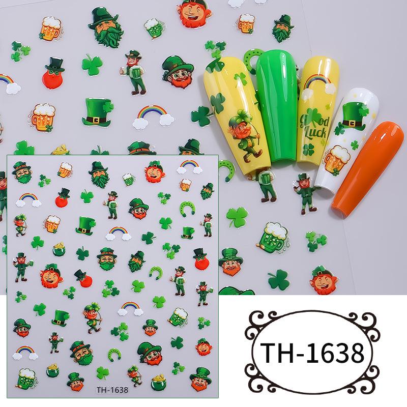 Zhengxiang St. Patrick's Day Clover Nail Art Stickers - DIY Adhesive INS Style