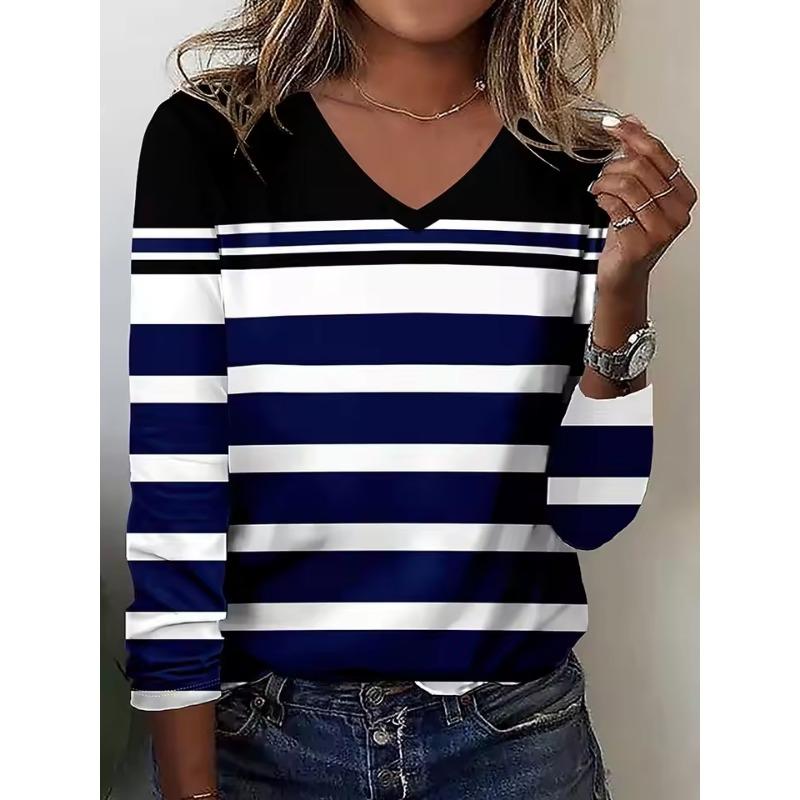 2025 Halloween Women's T-Shirts Graphic Witch Elegant Vintage Tees Long Sleeve T-shirts V-Neck Regular Tops Casual Pullover