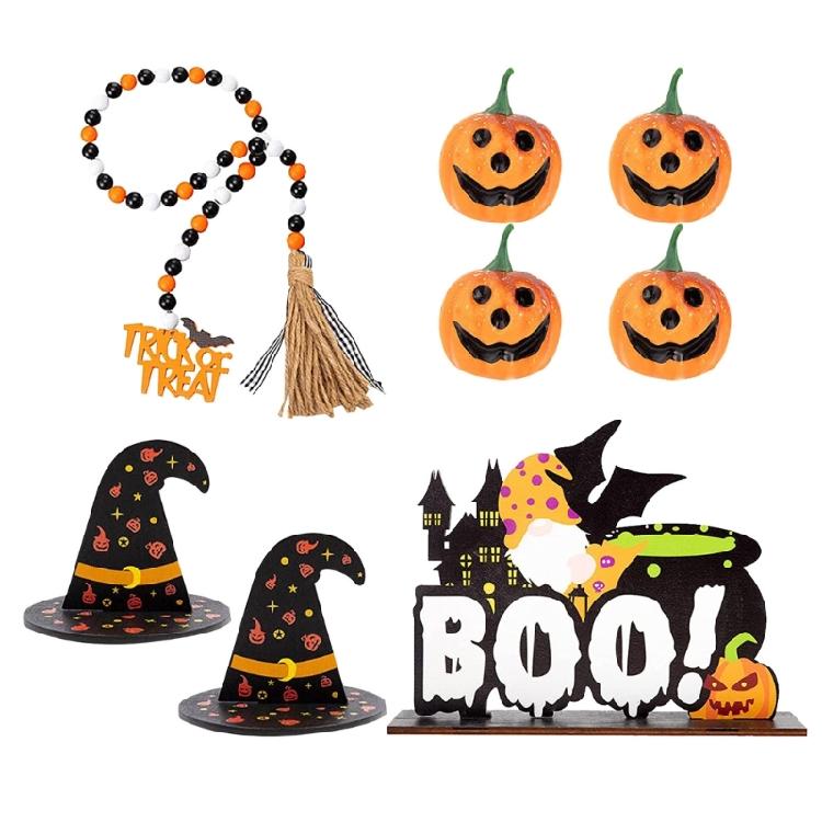 Halloween Tiered Tray Decor Wood Sign Holiday Party Decoration