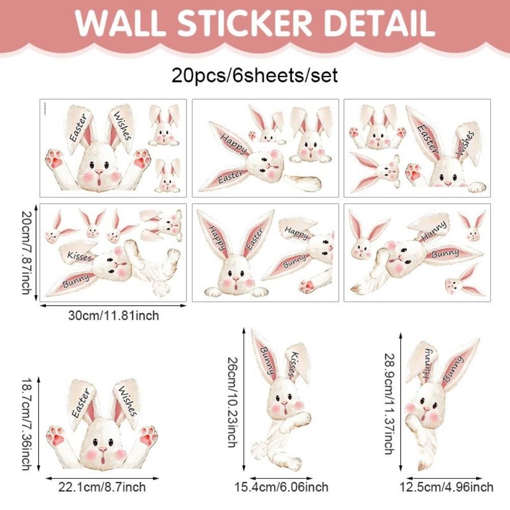 Self-Adhesive Wall Stickers Easter Festival Party Sticker New Bunny Sticker Glass Decoration
