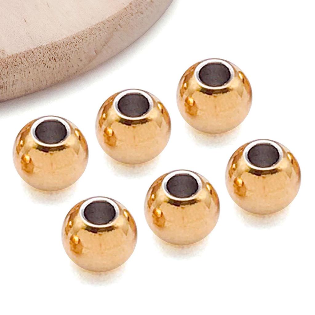 18K Gold Stainless Steel Spacer Beads & Precision Steel Ball for Necklace/Bracelet DIY Jewelry Accessories.