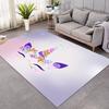 Cute Unicorn Carpet Cartoon Magical Animal Indoor Floor Mat Colourful Floral Area Rug for Kids Girls Living Room Decor Doormat