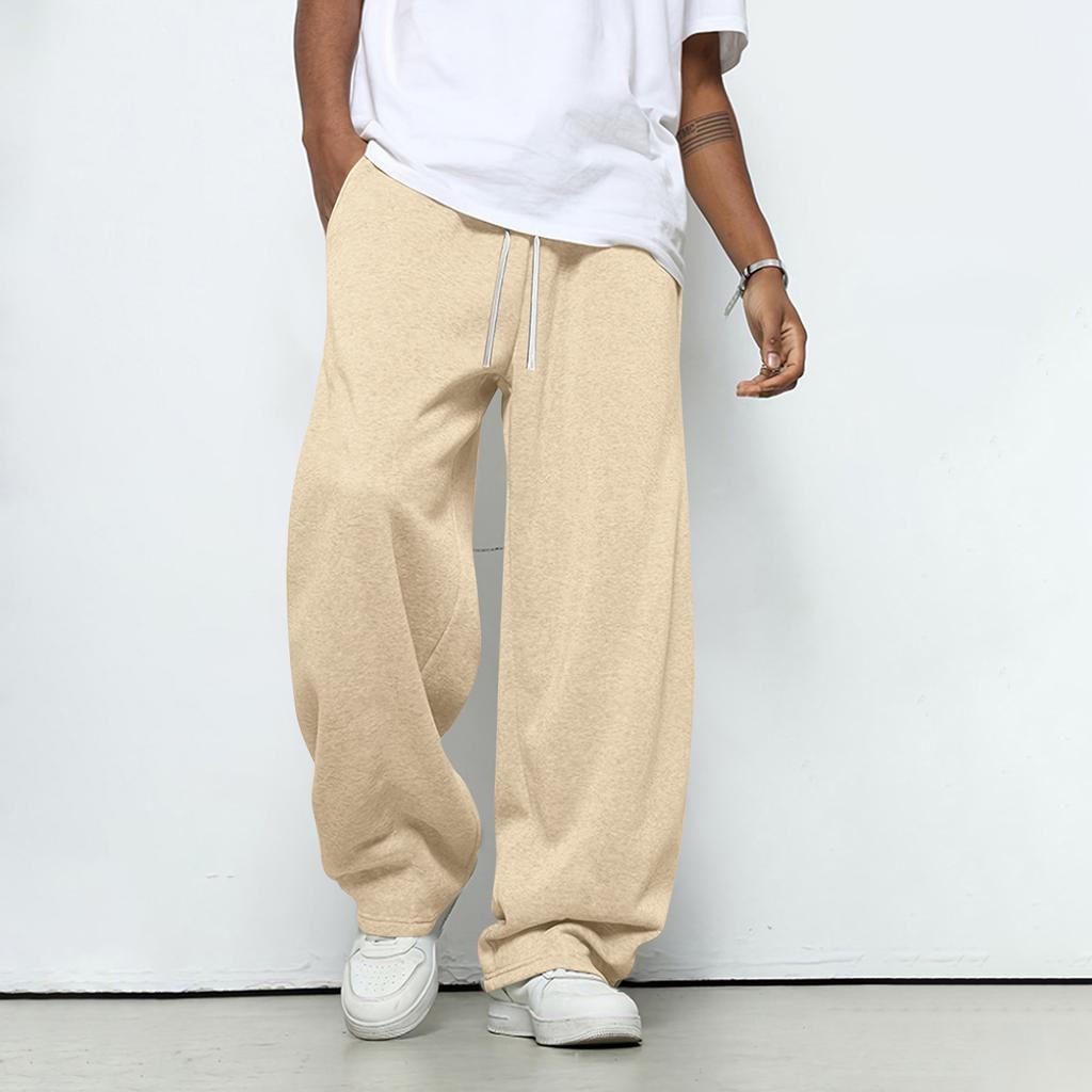 Men's Solid Color Loose Wide Leg Sweatpants Men's Casual Fashion Sweatpants
