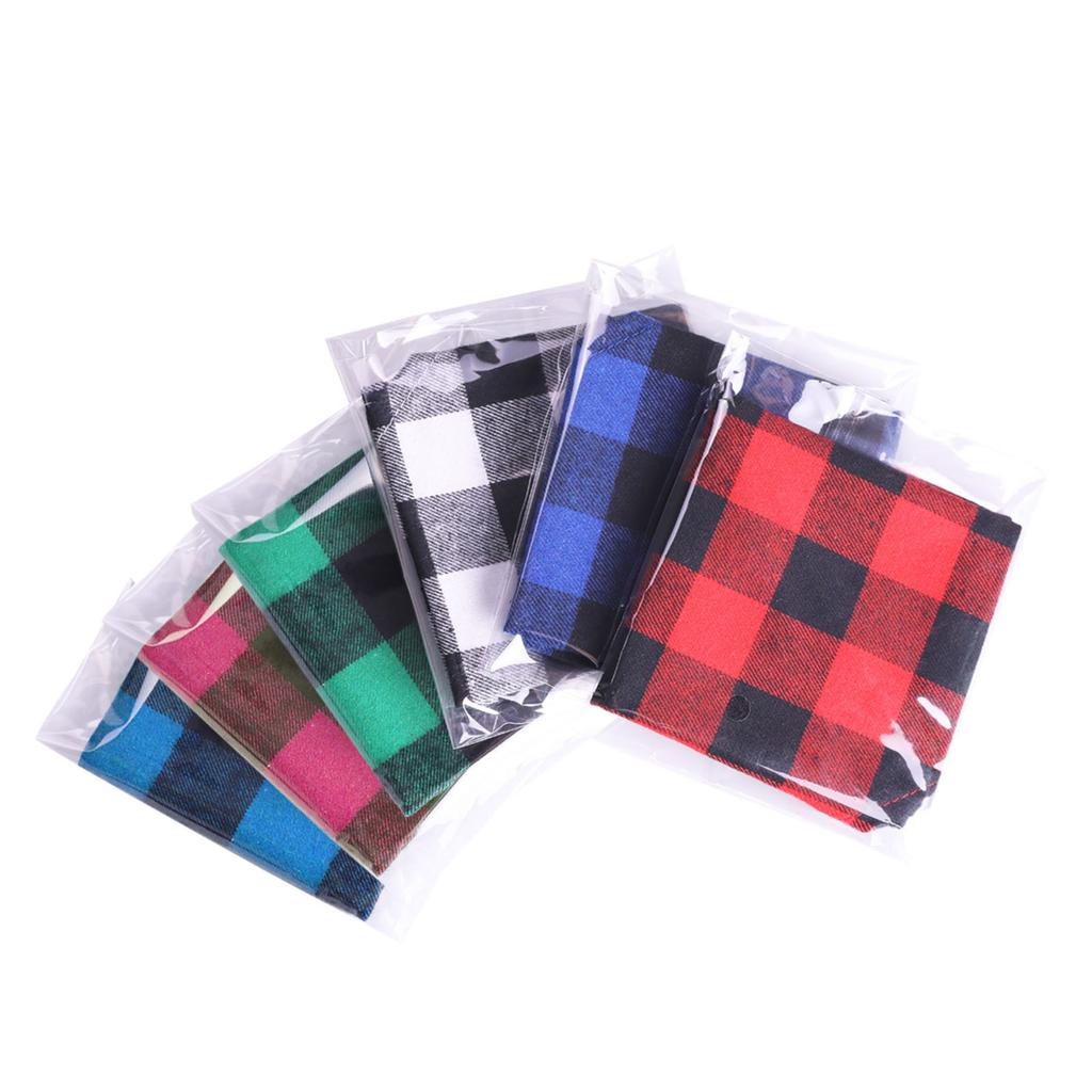 Christmas and Birthday Gift Plaid Pet Bandana Plaid Printing Cotton Scar 1PC