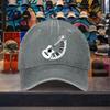 Guitar Piano Blend Musician Baseball Cap Washed Denim Adjustable Vintage Cap for Unisex Outdoor Casual