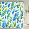 Colorful Feathers Shower Curtain Bathroom Waterproof Polyester Multi-size Bohemian 3D Printing Curtains for Bathroom Shower