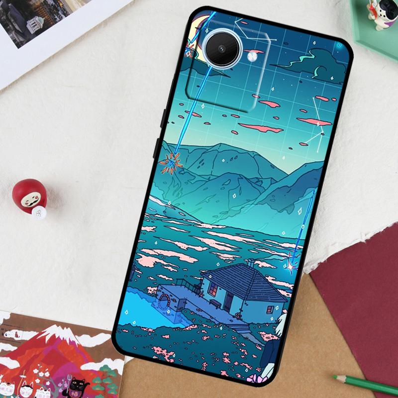 Art Pixel Aesthetic For Realme GT 6T 6 5 GT 7 Pro C61 C55 C53 C51 C21Y C25S C67 C75 10 11 12 13 14 Pro Plus Case