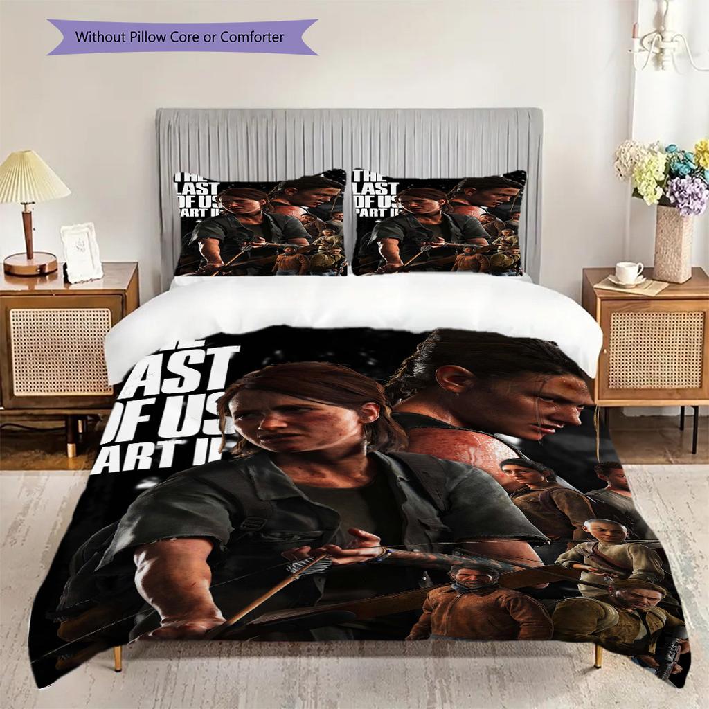 Survival Postapocalyptic World Three-piece set (1 * duvet cover + 2 * pillowcase, without core) 2D Flat Bedding set Duvet cover and pillowcase