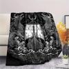 Viking Raven and Warship,pattern Flannel Blanket, High Quality Comfortable for All Seasons, Home Decor, Warmth and Comfort, Perfect for Gifts.