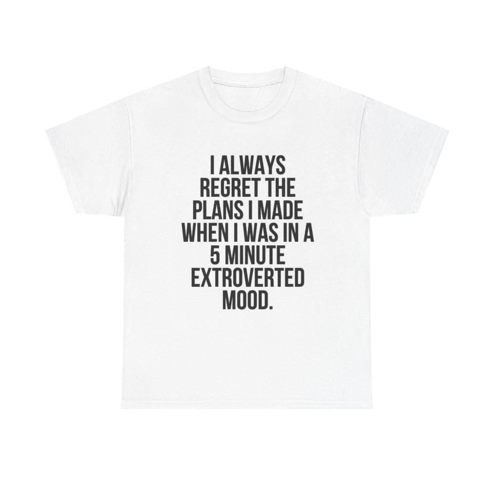 Introvert Extrovert Funny Graphic T Shirt Jokes Comedy Unisex Heavy Cotton Tee