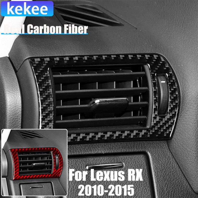 Real Carbon Fiber Car Accessories Dashboard Side Vent Cover Soft Sticker For Lexus RX350 RX450h 2010 2011 2012 2013 2014 2015