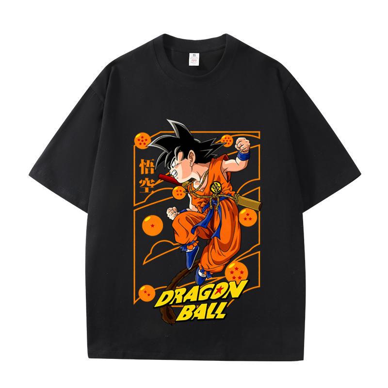 Dragon Ball Goku Anime Print Funny Tops Summer New T-shirt Unisex Dragon Ball Cotton T-shirt