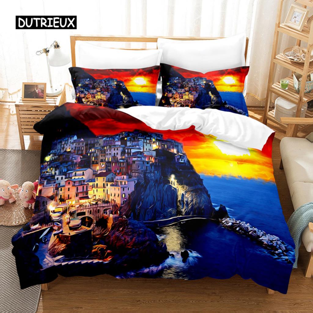 Landscape Painting Bedding Set Duvet Cover Set 3d Bedding Digital Printing Bed Linen Queen Size Bedding Set Fashion Design